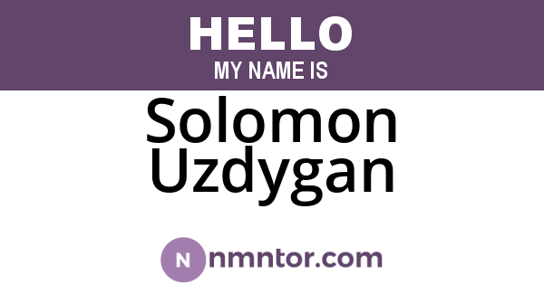 Solomon Uzdygan