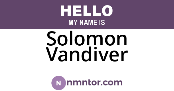 Solomon Vandiver