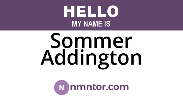 Sommer Addington