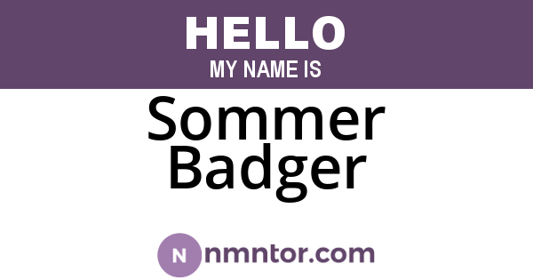Sommer Badger