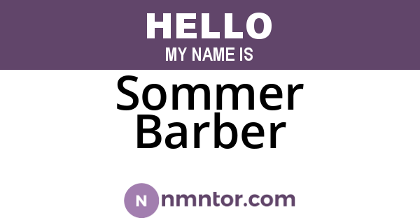Sommer Barber