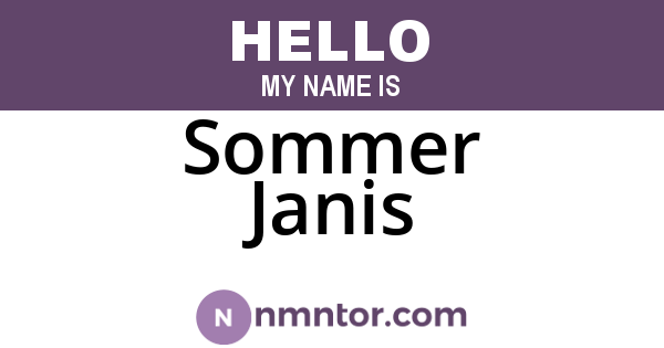 Sommer Janis
