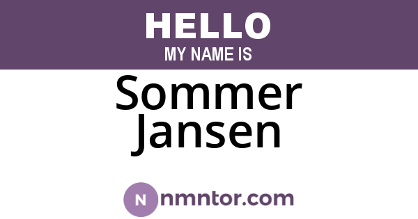 Sommer Jansen