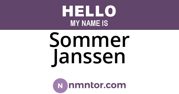 Sommer Janssen
