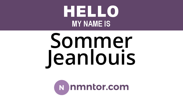 Sommer Jeanlouis