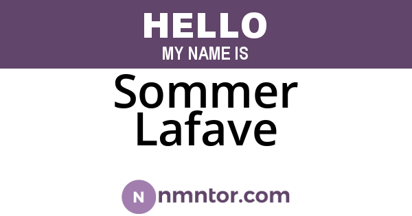 Sommer Lafave