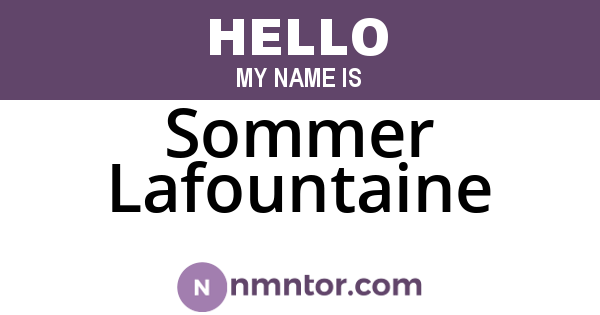 Sommer Lafountaine