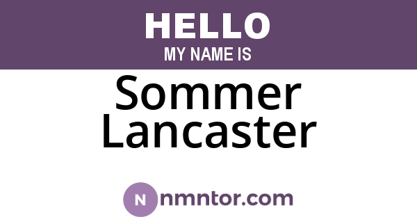 Sommer Lancaster