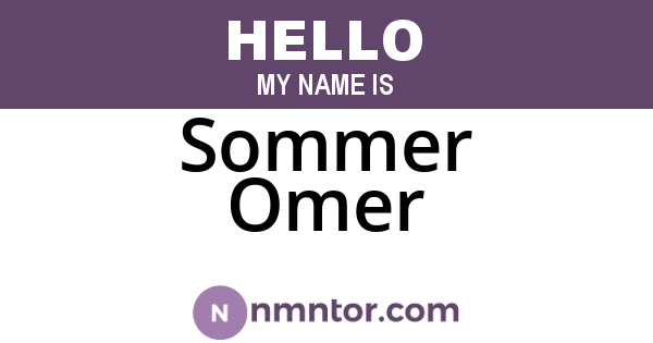 Sommer Omer