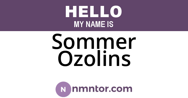 Sommer Ozolins