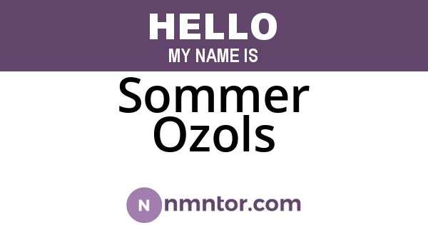 Sommer Ozols