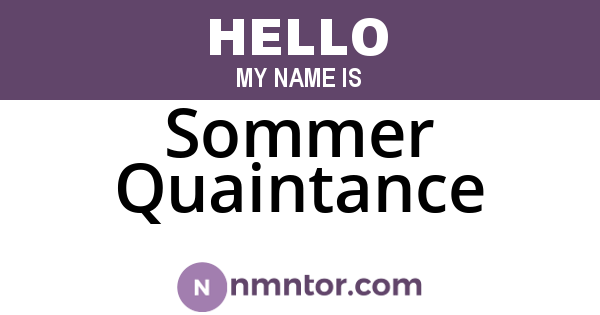 Sommer Quaintance
