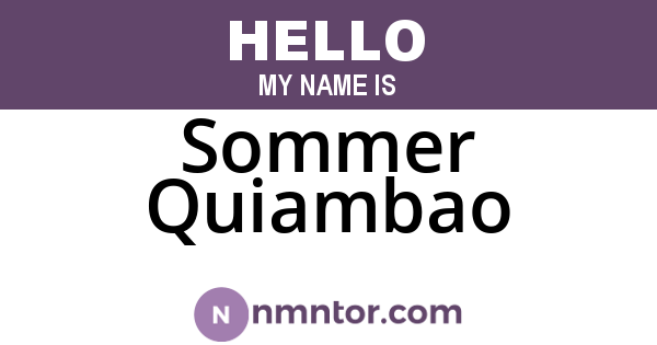 Sommer Quiambao