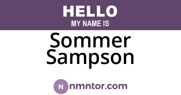 Sommer Sampson