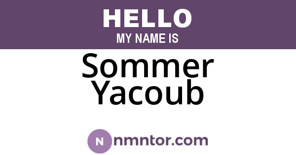 Sommer Yacoub