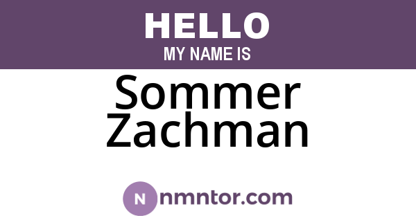 Sommer Zachman