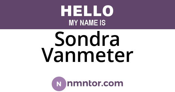 Sondra Vanmeter