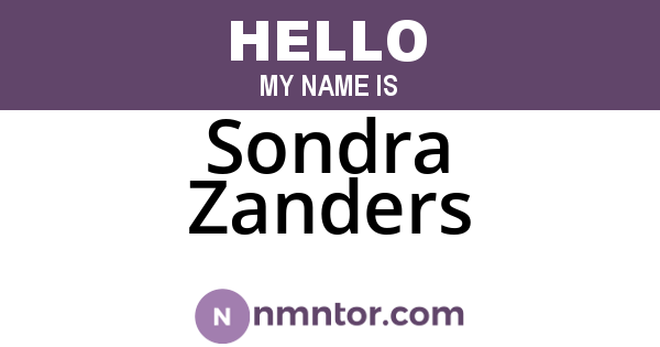 Sondra Zanders