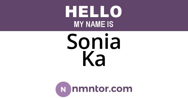 Sonia Ka