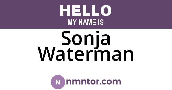 Sonja Waterman