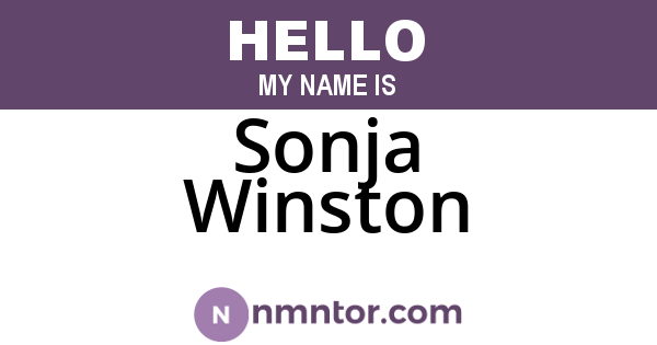 Sonja Winston