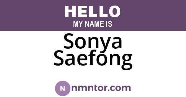 Sonya Saefong
