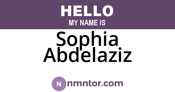 Sophia Abdelaziz