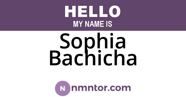 Sophia Bachicha