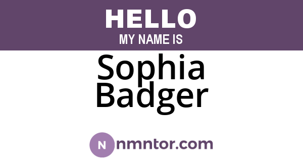 Sophia Badger