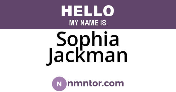 Sophia Jackman