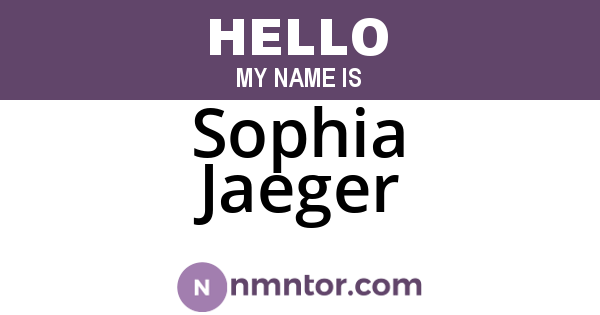 Sophia Jaeger