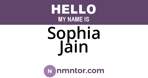 Sophia Jain