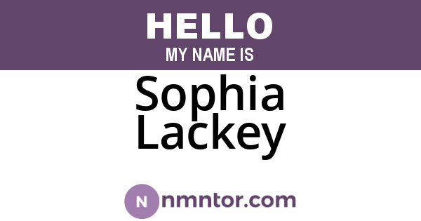 Sophia Lackey