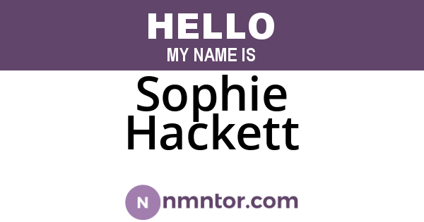 Sophie Hackett