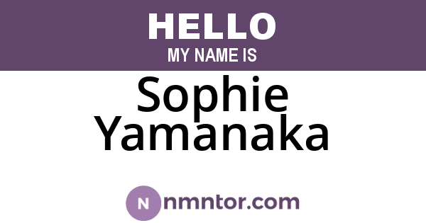 Sophie Yamanaka