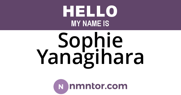 Sophie Yanagihara