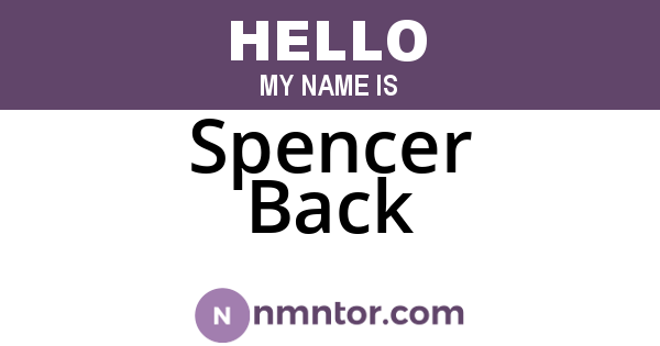 Spencer Back