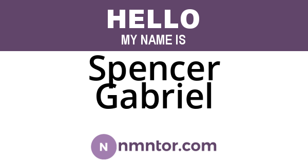 Spencer Gabriel
