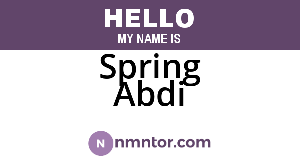 Spring Abdi