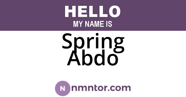 Spring Abdo