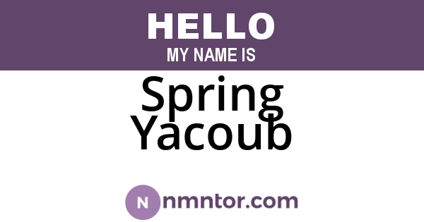Spring Yacoub