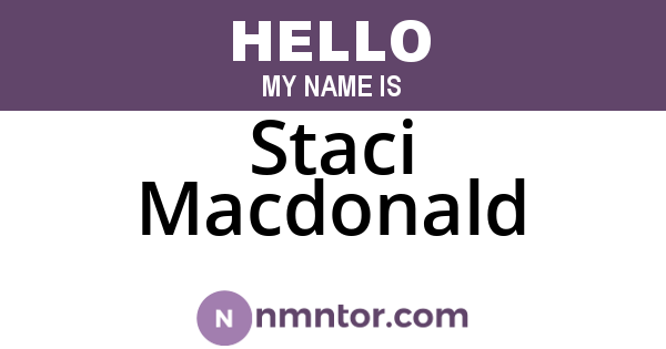 Staci Macdonald
