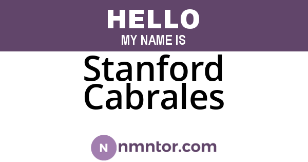 Stanford Cabrales