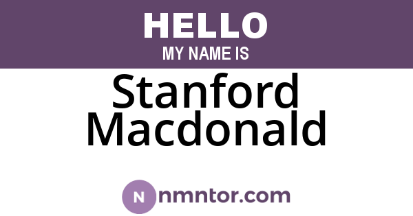 Stanford Macdonald