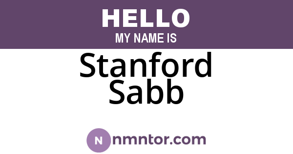 Stanford Sabb