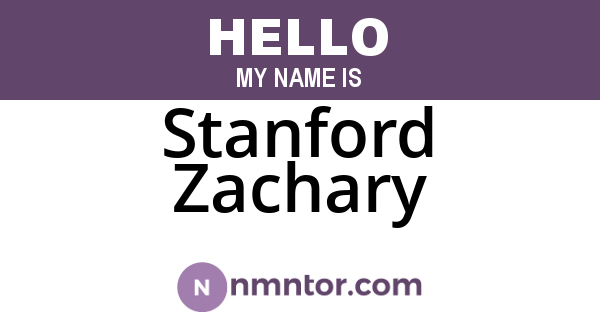 Stanford Zachary
