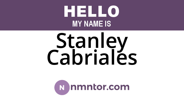 Stanley Cabriales