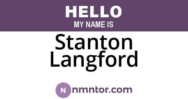 Stanton Langford
