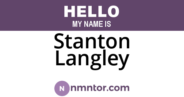 Stanton Langley