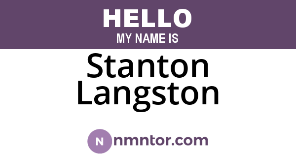 Stanton Langston